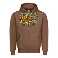 Chestnut Inked Mama Flowers Zipper Hoodie - CowCowDesign