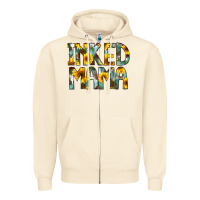 Sandshell Inked Mama Flowers Zipper Hoodie - CowCowDesign