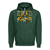 Sports Green Inked Mama Flowers Zipper Hoodie - CowCowDesign