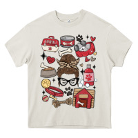 Cream can't talk right now i'm busy doing dog mom Heavy Core Tee - MaliasSmallBusiness
