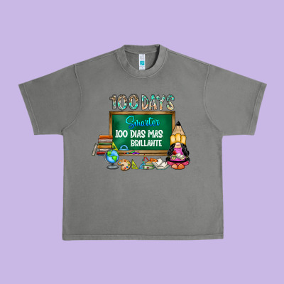 100 Days Smarter 100 Dias Mas Brillante Urban Heavy Tee Designed By Sublimationcraftshop