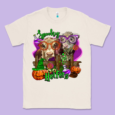 Spooky Halloween Cows Classic Tee Designed By Lillyallendesigns