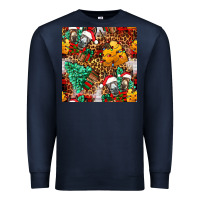 Navy christmas donkeys Premium Sweatshirt - FaDigitalArtStudio
