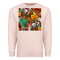 Pale Pink christmas donkeys Premium Sweatshirt - FaDigitalArtStudio
