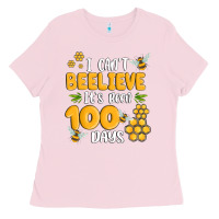 Bubblegum Pink i cant beelieve its been 100 days Ladies Tee - MaliasSmallBusiness