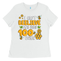 White i cant beelieve its been 100 days Ladies Tee - MaliasSmallBusiness