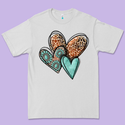 Western Love Hearts Premium Tee Designed By Maliassmallbusiness