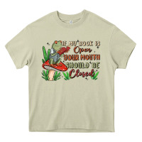 Mossy if my book is open your mouth should be closed malia Heavy Core Tee - MaliasSmallBusiness