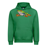 Emerald red eyed tree frog Urban Hoodie - LillyAllenDesigns