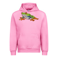 Fuchsia Pink red eyed tree frog Urban Hoodie - LillyAllenDesigns