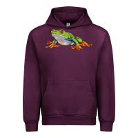 Mauve Wine red eyed tree frog Urban Hoodie - LillyAllenDesigns