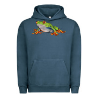 Pigment Midnight Navy red eyed tree frog Urban Hoodie - LillyAllenDesigns
