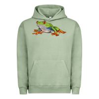 Pigment Oil Green red eyed tree frog Urban Hoodie - LillyAllenDesigns