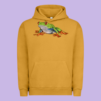 Red Eyed Tree Frog Urban Hoodie Designed By Lillyallendesigns