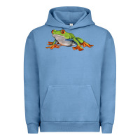 Pigment Pebble Blue red eyed tree frog Urban Hoodie - LillyAllenDesigns