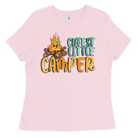 Bubblegum Pink cutest little camper Ladies Tee - MaliasSmallBusiness