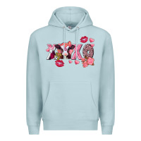 Blue Mist Xoxo baby Cow Valentine's Day Premium Hoodie - FaDigitalArtStudio