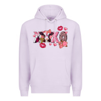 Lilac Xoxo baby Cow Valentine's Day Premium Hoodie - FaDigitalArtStudio