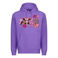 Purple Xoxo baby Cow Valentine's Day Premium Hoodie - FaDigitalArtStudio