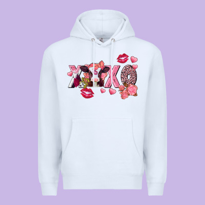 Xoxo Baby Cow Valentine's Day Premium Hoodie Designed By Fadigitalartstudio