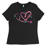 Black nurse heart Ladies Tee - MaliasSmallBusiness