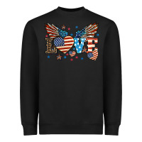 Black Love America wings 4th of july Heavyweight Sweatshirt - HowdyJamesFarm