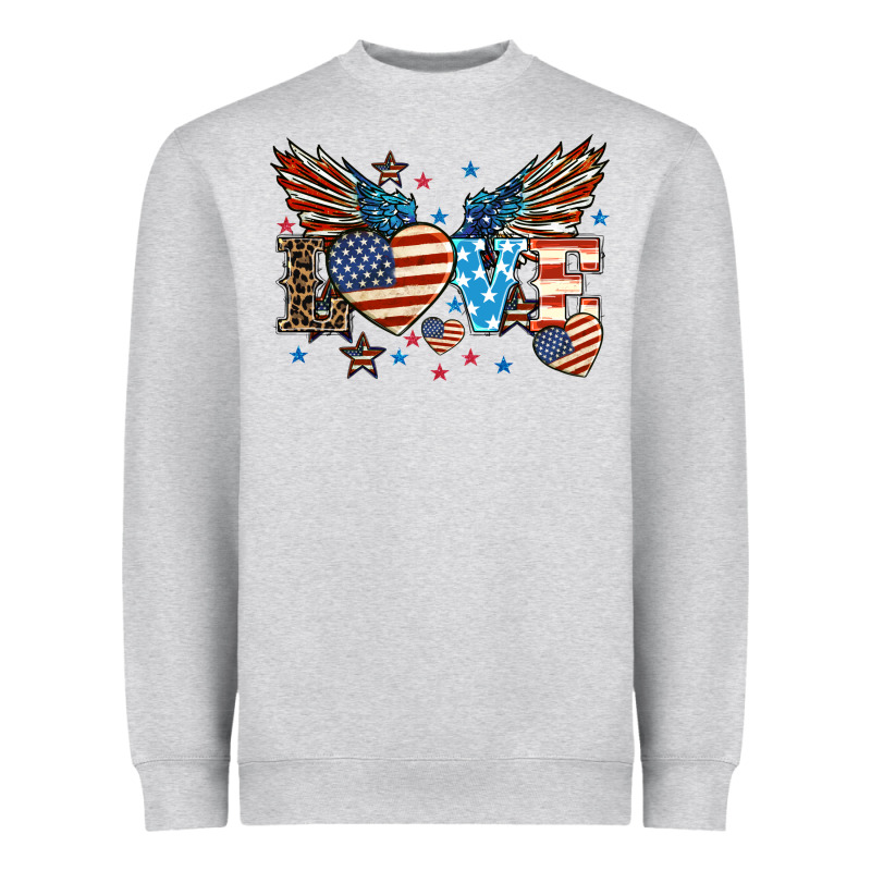 Love America Wings 4th Of July Heavyweight Sweatshirt by HowdyJamesFarm | Teevron
