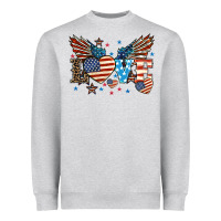 Heather Grey Love America wings 4th of july Heavyweight Sweatshirt - HowdyJamesFarm
