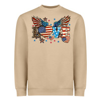Mushroom Love America wings 4th of july Heavyweight Sweatshirt - HowdyJamesFarm