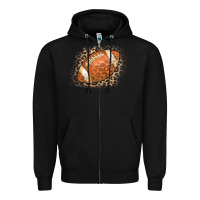 Black American Football Leopard Zipper Hoodie - CowCowDesign