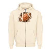Sandshell American Football Leopard Zipper Hoodie - CowCowDesign