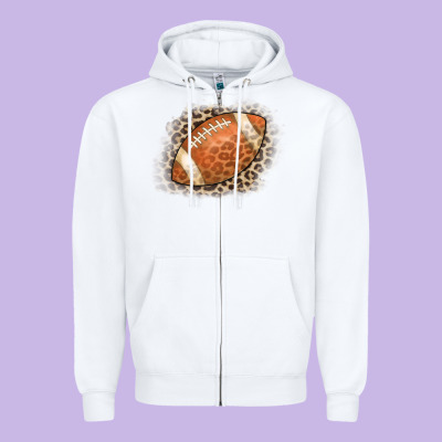 American Football Leopard Zipper Hoodie Designed By Cowcowdesign