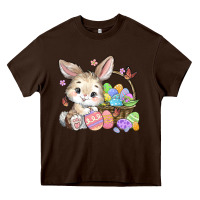 Chocolate Brown easter bunny Heavy Core Tee - MaliasSmallBusiness