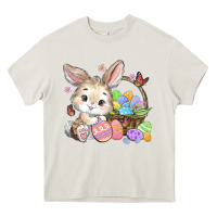 Cream easter bunny Heavy Core Tee - MaliasSmallBusiness
