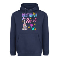 Navy birthday girl 8 Heavyweight Hoodie - BundleAndBundleShop