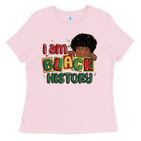 Bubblegum Pink i am black history black boy Ladies Tee - MaliasSmallBusiness
