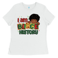 White i am black history black boy Ladies Tee - MaliasSmallBusiness