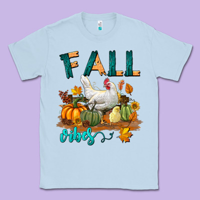 Fall Vibes Chicken Classic Tee Designed By Lillyallendesigns