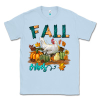 Dusty Blue Fall Vibes Chicken Classic Tee - LillyAllenDesigns