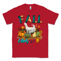 Red Fall Vibes Chicken Classic Tee - LillyAllenDesigns