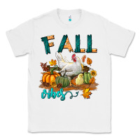 White Fall Vibes Chicken Classic Tee - LillyAllenDesigns