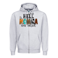 Heather Grey The Only Hell my Momma Ever Raised Zipper Hoodie - CowCowDesign