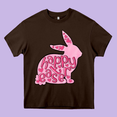 Happy Easter Rabbit Heavy Core Tee Designed By Maliassmallbusiness