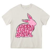 Cream happy easter rabbit Heavy Core Tee - MaliasSmallBusiness