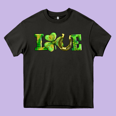 Love With Horseshoe Heavy Core Tee Designed By Adodesignshop