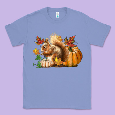 Fall Squirrel Classic Tee Designed By Lillyallendesigns