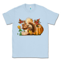 Dusty Blue Fall Squirrel Classic Tee - LillyAllenDesigns