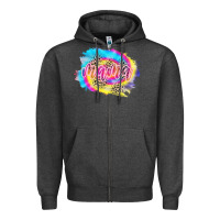 Charcoal Heather Mama Tie dye Leopard Zipper Hoodie - CowCowDesign