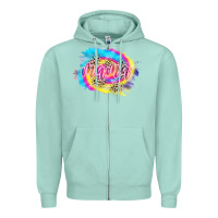 Seafoam Mama Tie dye Leopard Zipper Hoodie - CowCowDesign