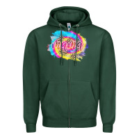 Sports Green Mama Tie dye Leopard Zipper Hoodie - CowCowDesign
